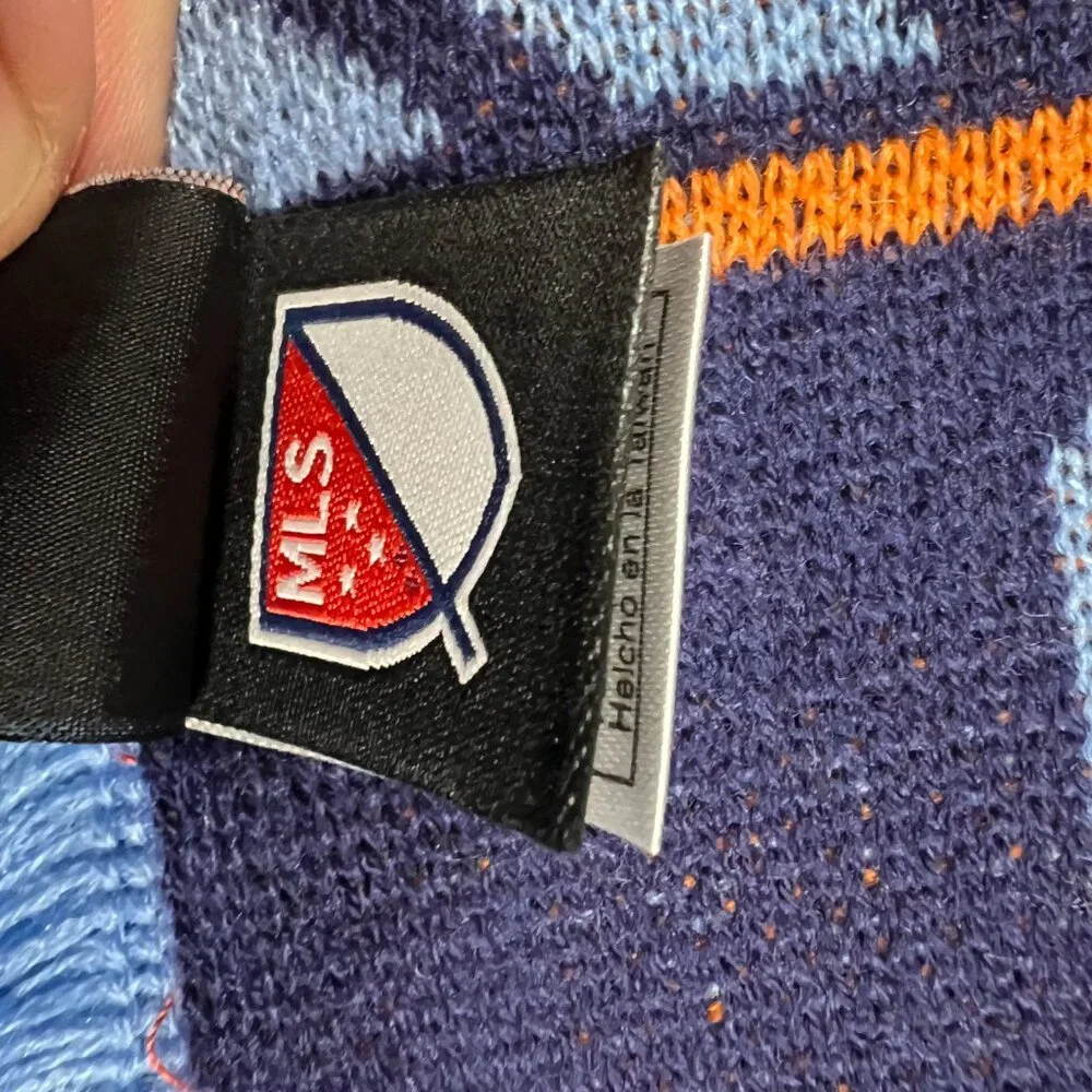 Adidas Unisex OSFA Blue‎ Orange Winter Fringe New York City FC MLS Scarf NWT